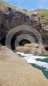 Entrance to The Pink Cave at Catherine Hill Bay