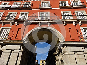 Entrance to the Plaza Mayor, main square, Madrid, Spain
