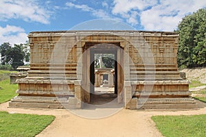 Entrance to the Prasanna Virupaksha temple is also known as the Underground Shiva Temple. Hampi, Karnataka, India.