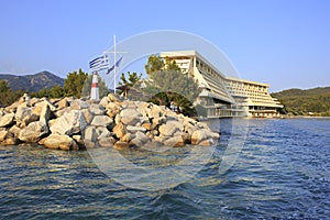 Entrance to the private dock of Porto Carras Meliton