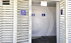 Entrance to the public shower
