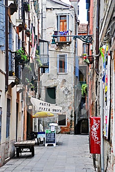 Entrance to a restaurant in Venice, Italy