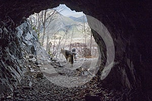 Iscrizione sul roccioso montagna volte un Archivio grotta 