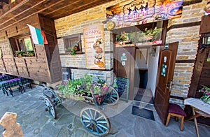 Entrance to a rural tavern in the Bulgarian mountain village of Zheravna