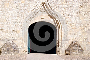 Entrance to Saint-Gervais-Saint-Protais Cathedral in Lectoure
