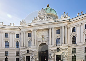 Entrance to Saint Michael`s Wing, Hofburg Palace, Vienna, Austria