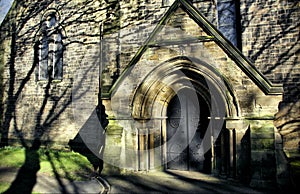 Entrance to Saint Paul`s Church in Jarrow