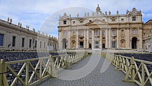 Entrance to Saint Peters Cathedral, Rome, Italy