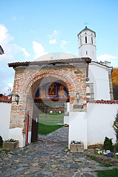 Entrance to a Serbian monastery photo
