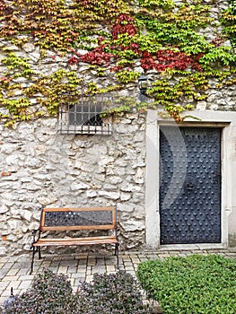 Entrance to the side tower of the Neo-Gothic castle of Smolenice, Slovakia