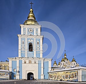 Entrance to St Michael Gilded cathedral in Kiev