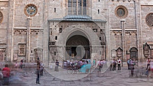 St. Stephen's Cathedral timelapse, the mother church of Roman Catholic Archdiocese of Vienna, Austria photo