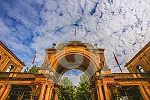 Entrance to Tivoli Gardens in Copenhagen, Denmark