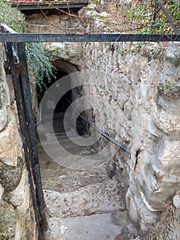 The entrance to the Tomb of the Prophets, Jerusalem