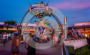 Entrance to Tomorrowland in Disney`s Magic Kingdom in Orlando, florids, USA