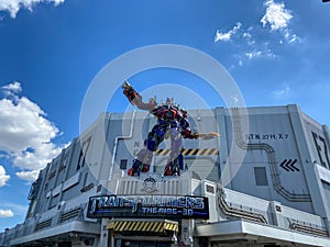 The entrance to the Transformers ride at Universal Studios in Orlando, FL