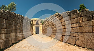 the entrance to the Treasury of Atreus in Mycenae