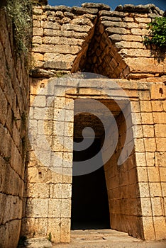 The entrance to the Treasury of Atreus in Mycenae