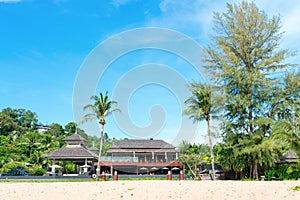 Entrance to a Tropical Luxury Resort Hotel