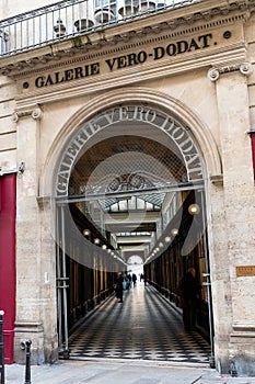 Entrance to Vero-Dodat Gallery in Paris, France