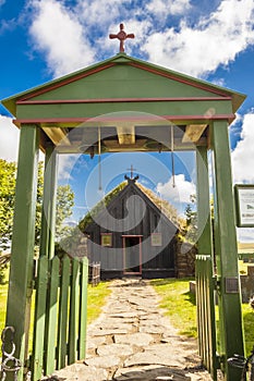 Entrance to Vidimyri Church - Iceland.