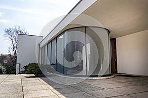 Entrance to the Villa Tugendhat by architect Ludwig Mies van der Rohe built in 1929-1930, modern functionalism architecture photo