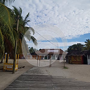 Entrance to the village of Mano Juan on the tropical island of Saona