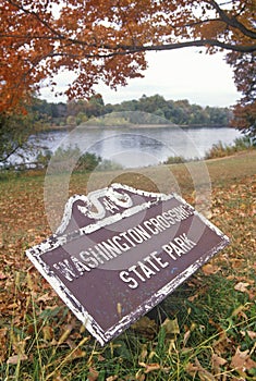 Entrance to Washington Crossing State Park, on Scenic route 29 in NJ photo