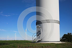 Entrance to wind turbine power generator. Alternative energy source