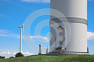 Entrance to wind turbine power generator. Alternative energy source