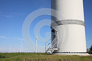 Entrance to wind turbine power generator. Alternative energy source