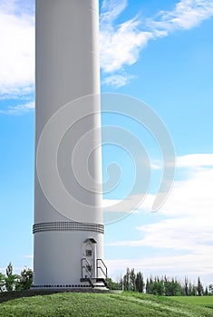 Entrance to wind turbine power generator. Alternative energy source