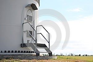 Entrance to wind turbine power generator. Alternative energy source