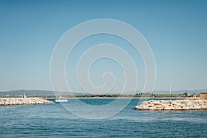 Entrance to the yacht parking in harbor