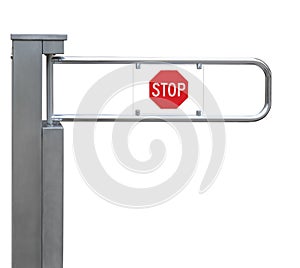 Entrance tourniquet, turnstile stainless steel red