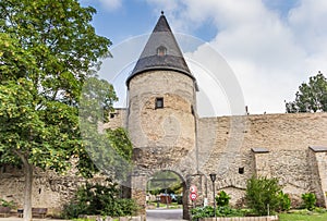 Entrance tower in the ancient city wall of Andernach