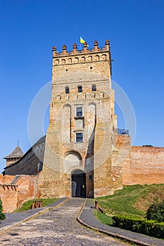 Entrance tower of the historic castle in Lutsk