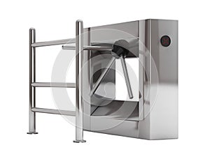 Entrance Tripod Turnstile. 3d Rendering