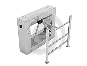 Entrance Tripod Turnstile. 3d Rendering