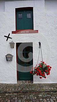 Entrance White House apartment in courtyard Castle Reifferscheid, Germany