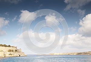 Entrances of the grand harbour in malta