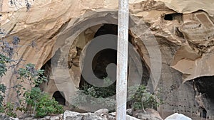 Entrances to caves in Beit Guvrin Maresha National Park in Israel.