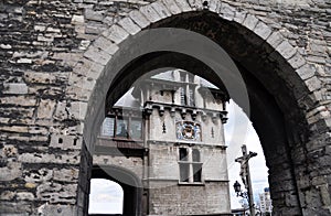 Entranceway of Steen Castle, Antwerp photo