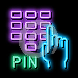 entre pin code neon glow icon illustration photo