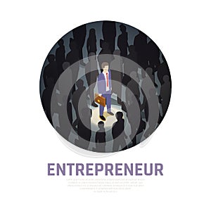 Entrepreneur Concept Isometric Composition