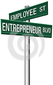 Entrepreneur Employee Street choice signs