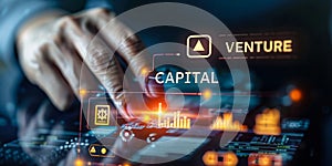 Entrepreneur Exploring Venture Capital Opportunities for Startups with Virtual Investment and Growth Strategy Interface