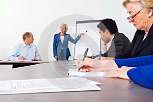 Entrepreneur Giving Presentation In Conference Room