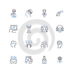 Entrepreneur line icons collection. Innovation, Risk-taking, Passion, Ambition, Leadership, Creativity, Resilience