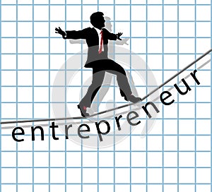 Entrepreneur on tightrope start up success